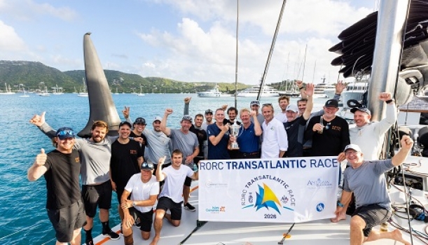 Baltic 111 Raven collects monohull line honours and IMA Trophy in RORC Transatlantic Race